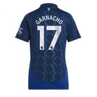 Camisa de Futebol Manchester United Alejandro Garnacho #17 Equipamento Secundário Mulheres 2024-25 Manga Curta